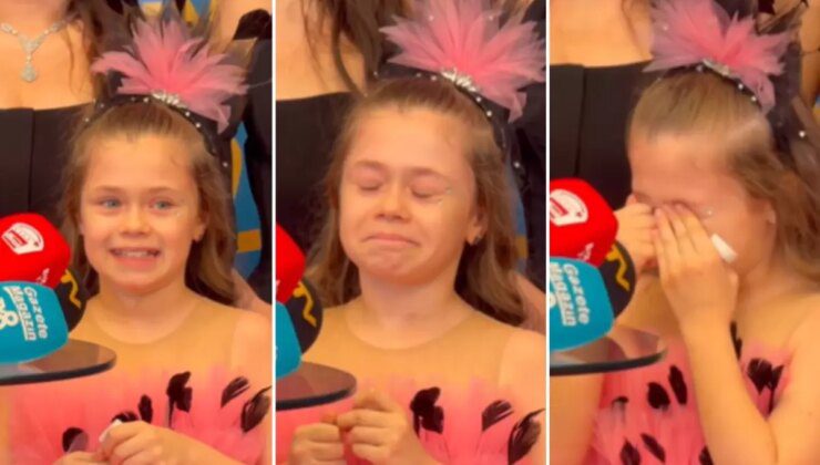 Babasını kaybeden minik oyuncu Damla Çolak galada gözyaşlarına boğuldu