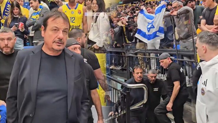 Ergin Ataman’a İsrail’de saygısızlık! Bayrak açıp, küfür ettiler