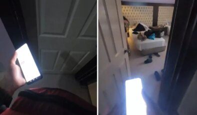 Evine sipariş götürdüğü kadını kayda alıp paylaştı: Giydiği şey giydiği bölgeyi kapatmamış