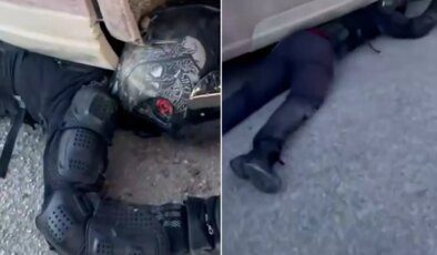 Tonlarca ağırlığındaki tırın altından mucize kurtuluş