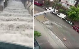 İstanbul’a beklenen yağış başladı, yollar dakikalar içinde göle döndü