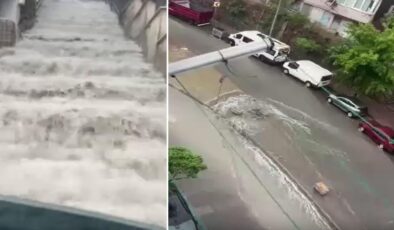 İstanbul’a beklenen yağış başladı, yollar dakikalar içinde göle döndü