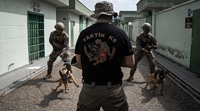 EGM Özel Harekat köpeği Arthur 4. kattan atlayıp şüpheliyi etkisiz hale getirdi