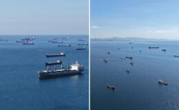 Karadeniz’deki saldırı riski nedeniyle ilerleyemeyen gemiler, İstanbul açıklarını adeta otoparka çevirdi