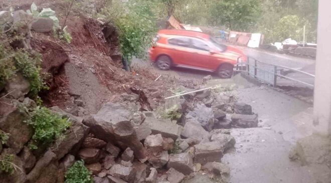 Zonguldak’ın Karadeniz Ereğli’sinde çöken perde duvar sakinleri mağdur etti